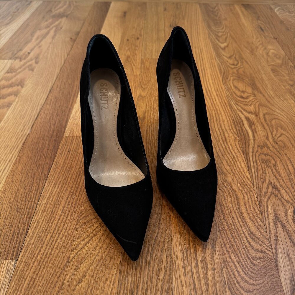 SCHUTZ, Lou Pump, Black Suede, Size 9